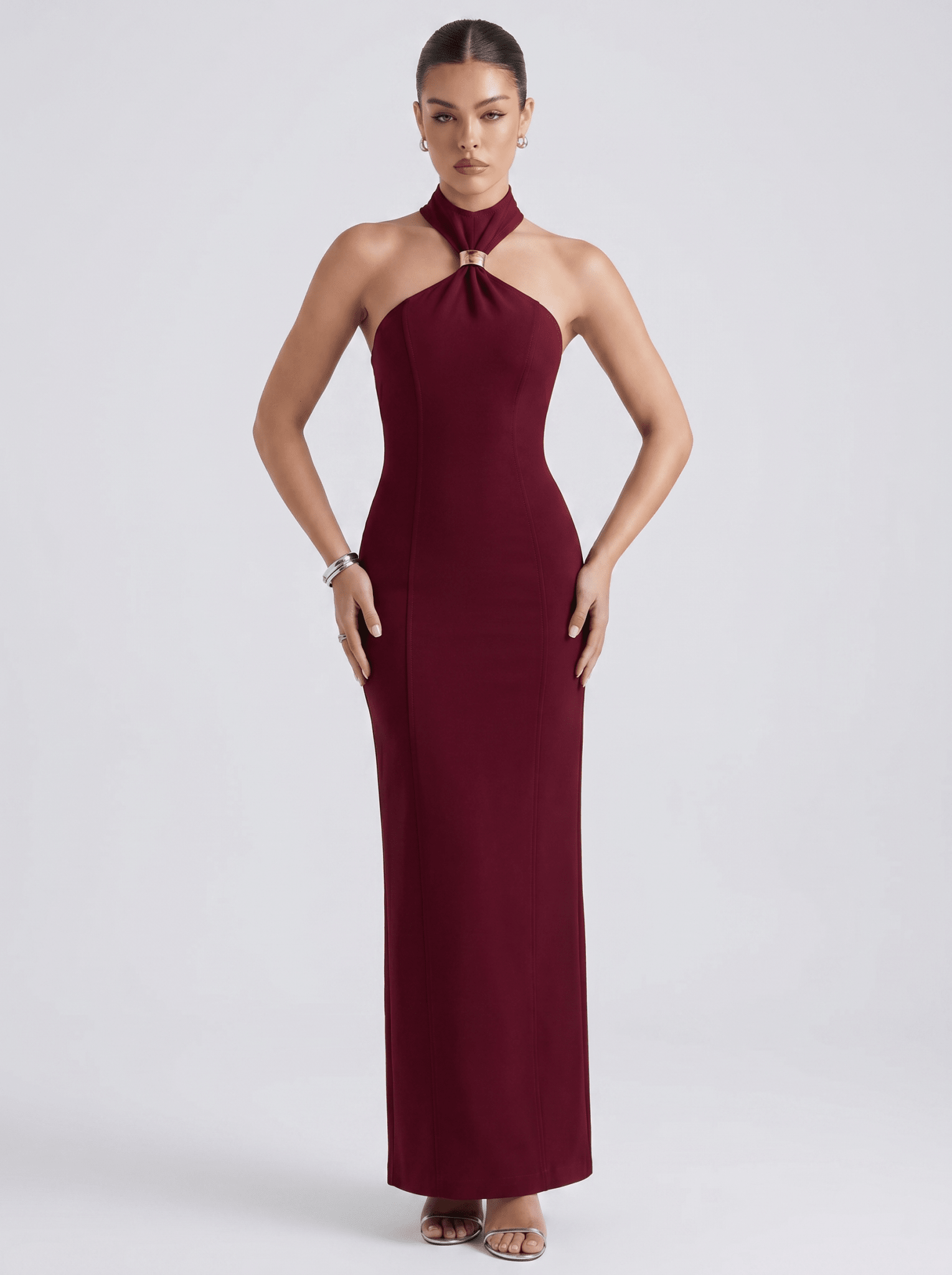 athena burgundy dress Athena Velvet Dress
