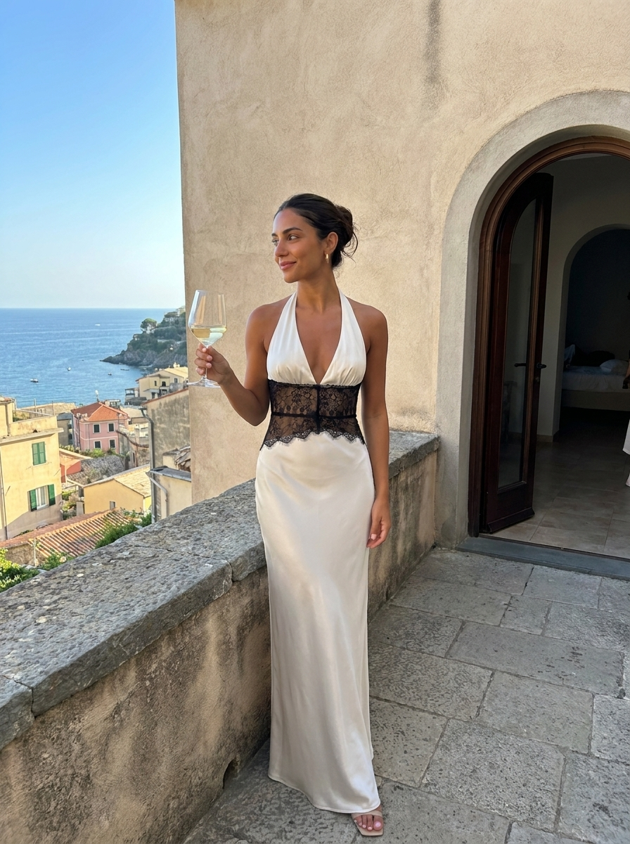 Elfenbeinfarbenes Kleid